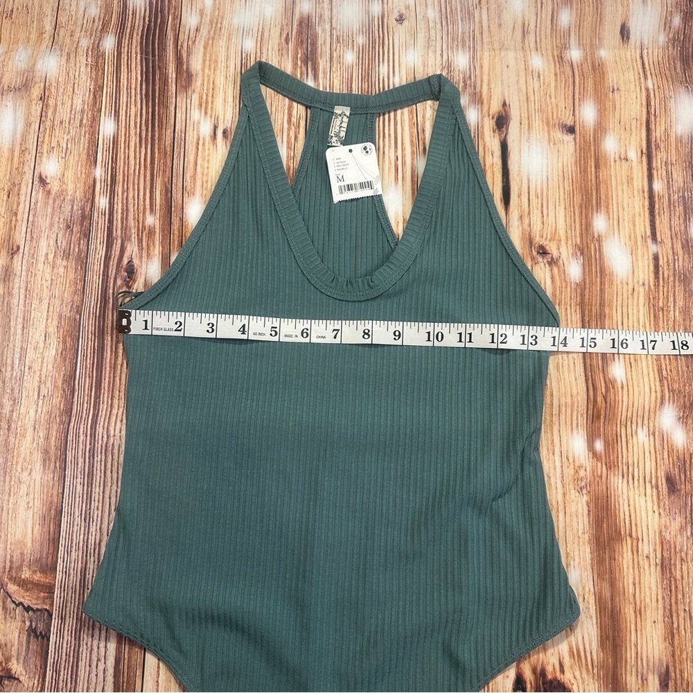NWT Intimately Free People Womens Olive Ribbed Bodysuit Racerback Size Medium - Picture 7 of 12